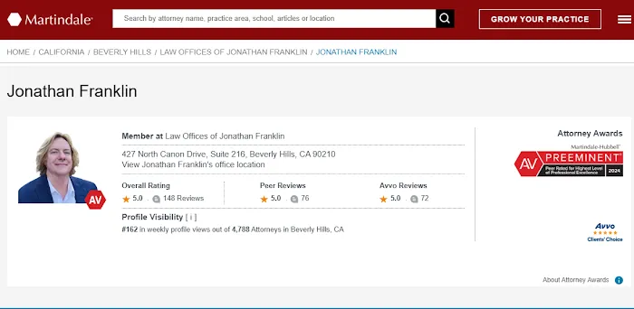 Jonathan Franklin | Los Angeles DUI Lawyer Picture 1
